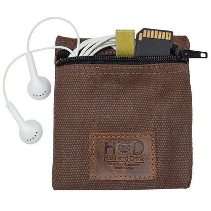 HOTHide & Drink, Water Resistant Waxed Canvas Condom Pouch, Change Valuables Tech Pocket Purse, Classic Partner Gift, Travel & Honeymoon Essentials, Handmade