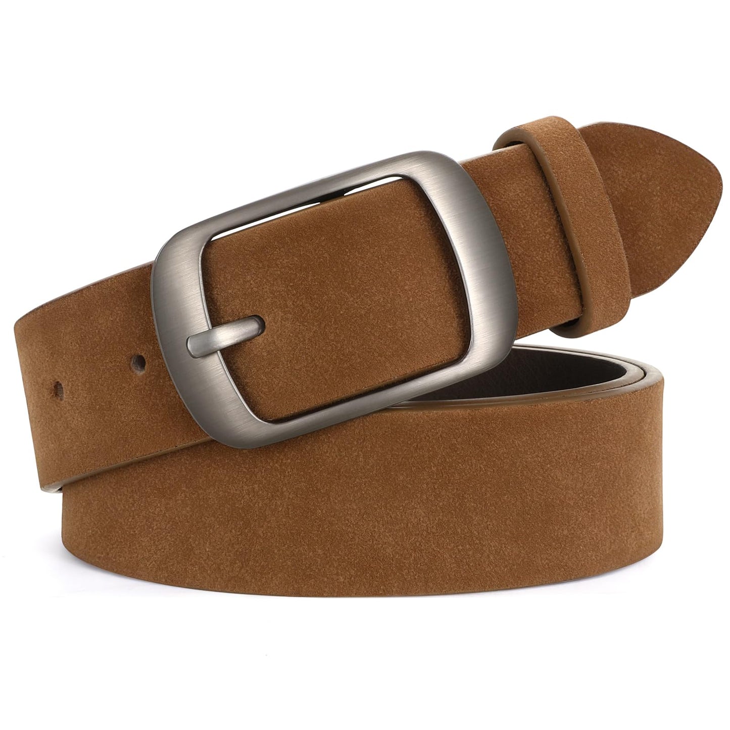 HOTWHIPPY Women Leather Belts for Jeans Pants Fashion Dress Belt for Women with Solid Pin Buckle