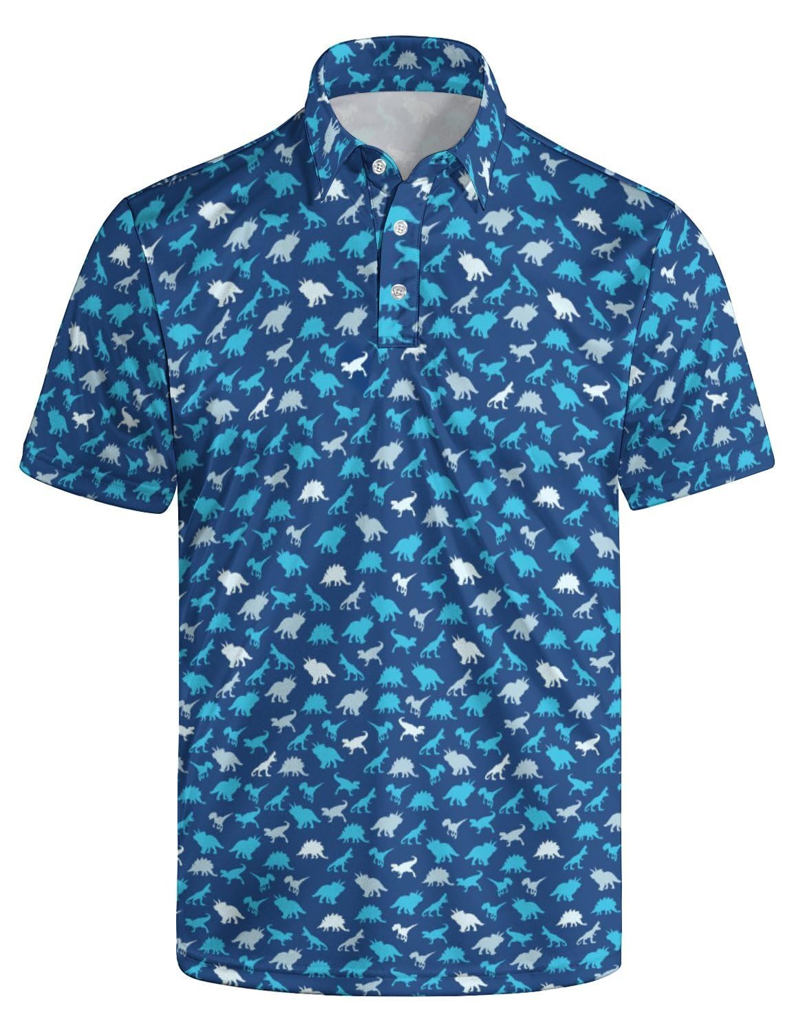 HOTGolf Polo Shirts for Men Funny Print Quick Dry Short Sleeve Performance Golf Shirts Moisture Wicking Polo Shirts
