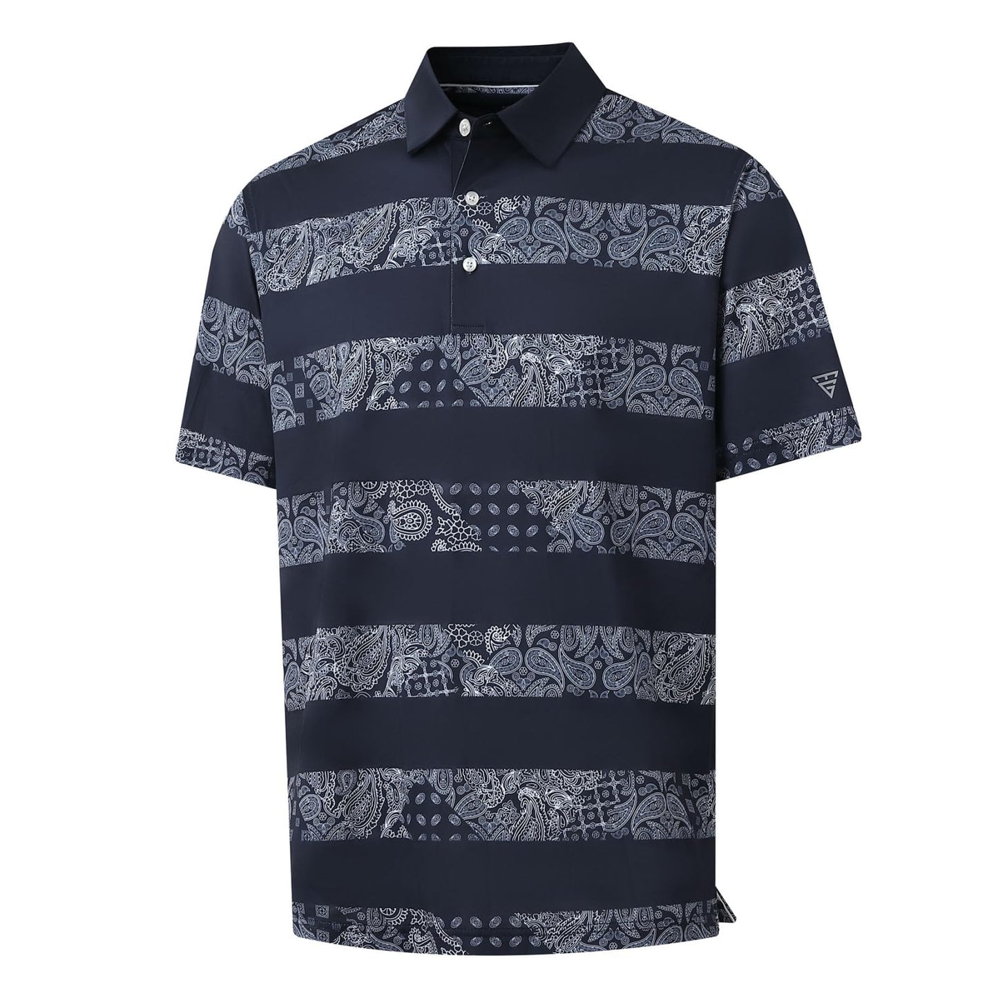 HOTGolf Shirts for Men Dry Fit Short Sleeve Print Performance Moisture Wicking Polo Shirt