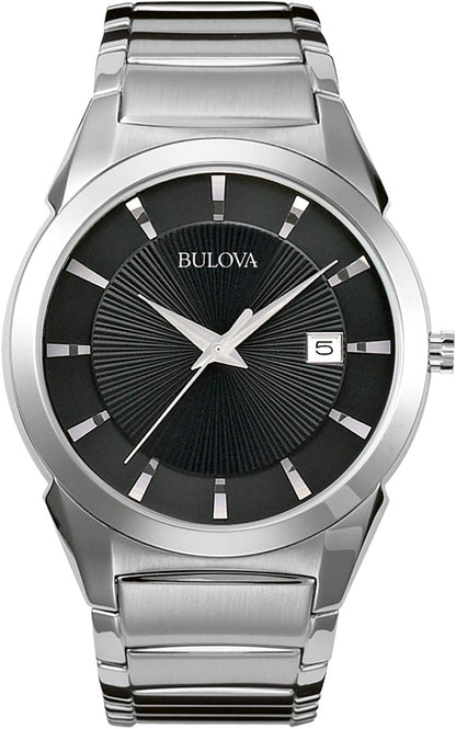 HOTBulova Men's 3-Hand Calendar Date Quartz Watch, Patterned Dial, 38mm, Style: 96B149