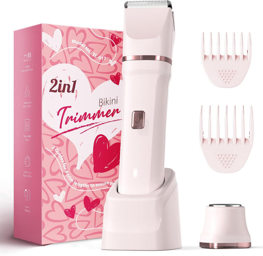 HOTRisina Bikini Trimmer for Women - Painless Electric Razors for Silk Skin,Cordless Body Shaver with Ceramic Blade, Replaceable Lady Razor, IPX7 Waterproof & Easy Cleaning, Birthday Gifts for Women