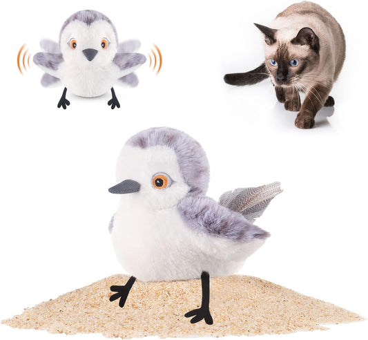 HOTPotaroma Cat Toys Flapping Bird (No Flying), Lifelike Sandpiper Chirp Tweet, Rechargeable Touch Activated Kitten Toy Interactive Cat Exercise Toys for All Breeds Cat Kicker Catnip Toys 4.0" | Lifelike Sandpiper Chirp, Touch Activated, Rechargeable Kitt