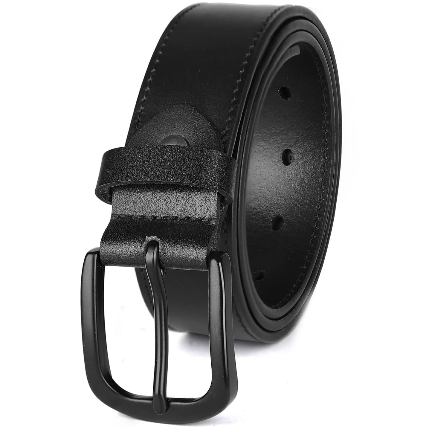 HOTKEECOW Men's 100% Italian Cow Leather Belt Men With Anti-Scratch Buckle,Packed in a Box