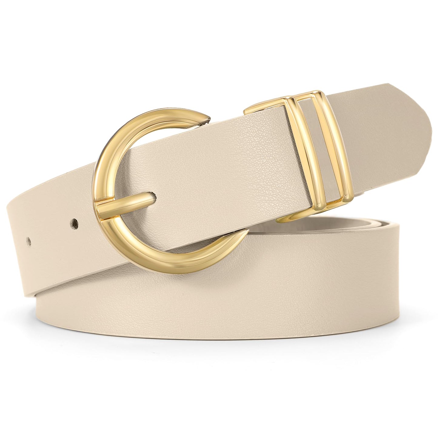 HOTWHIPPY Women Leather Belt Fashion Design belt Gold Buckle Ladies Belt for Jeans Pants Dresses