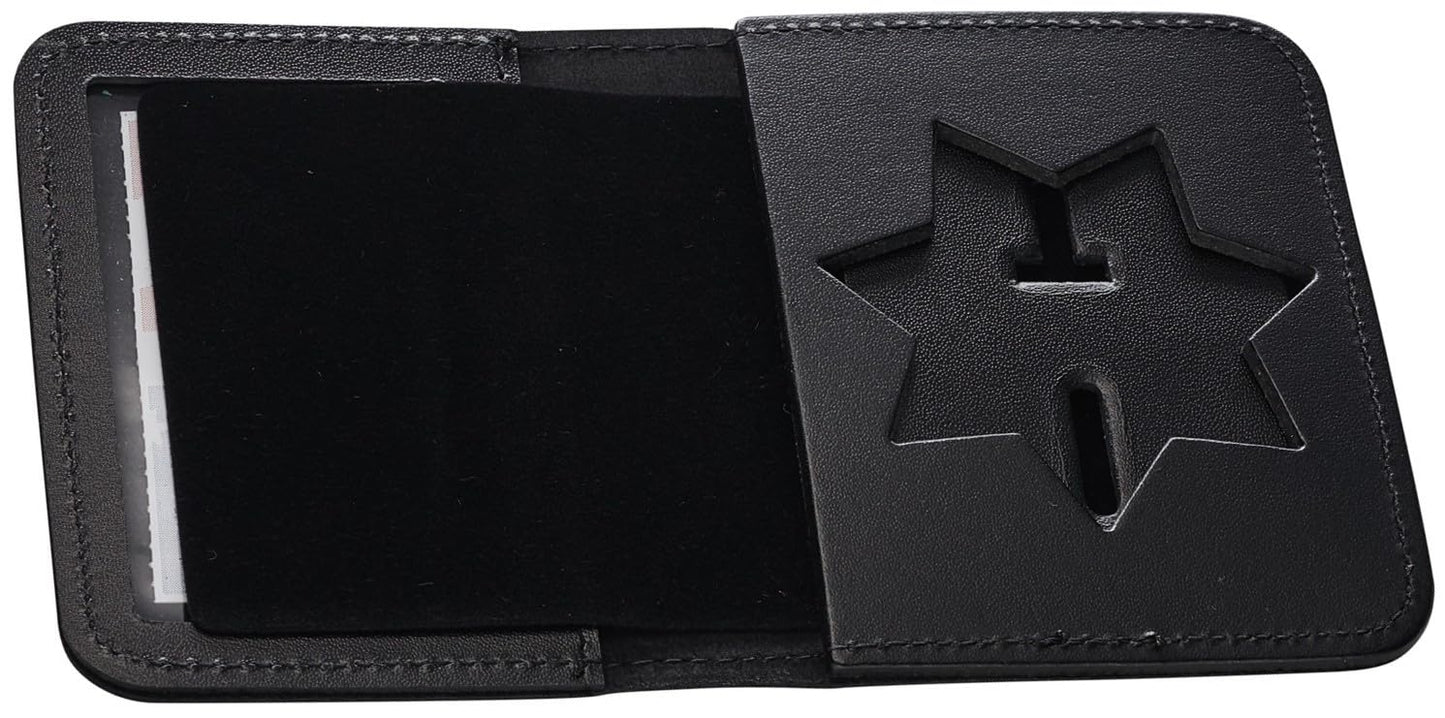 HOTPerfect Fit Shield Wallets Jail Police Law Enforcement 7 Point Star | California DOC Corrections style Bi-Fold hidden badge wallet Fits for Blackinton B2001 (Cutout PF215)