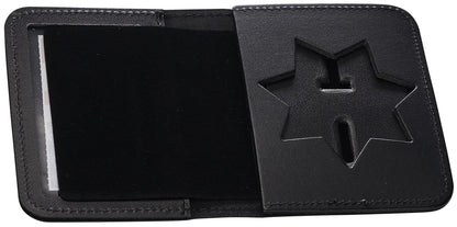 HOTPerfect Fit Shield Wallets Jail Police Law Enforcement 7 Point Star | California DOC Corrections style Bi-Fold hidden badge wallet Fits for Blackinton B2001 (Cutout PF215)