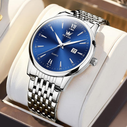 HOTOLEVS Men's Watch,Classic Silver Watches for Men, Waterproof Stainless Steel Roman Numbers Men's Watch Easy to Read