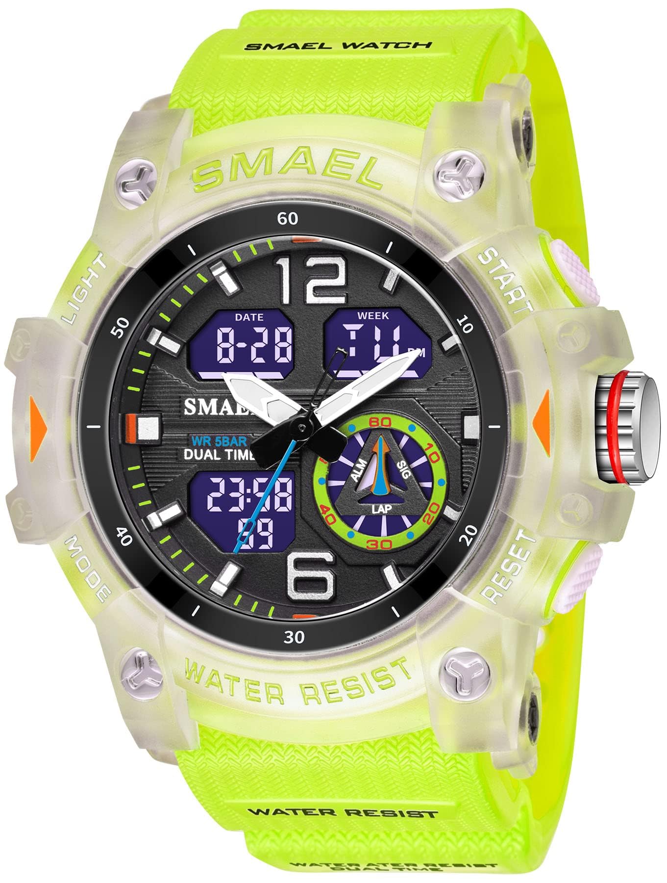 HOTGosasa Men's Large Face Outdoor Sports Watches Military S-Shock Watch Waterproof, Backlight, Alarm, Stopwatch Features - Rugged Wristwatch for Training, Hiking, and Adventure
