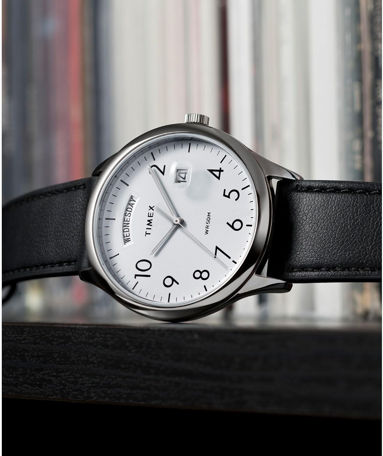 HOTTimex Men's Modern Easy Reader 40mm Watch - Black Strap White Dial Silver-Tone Case