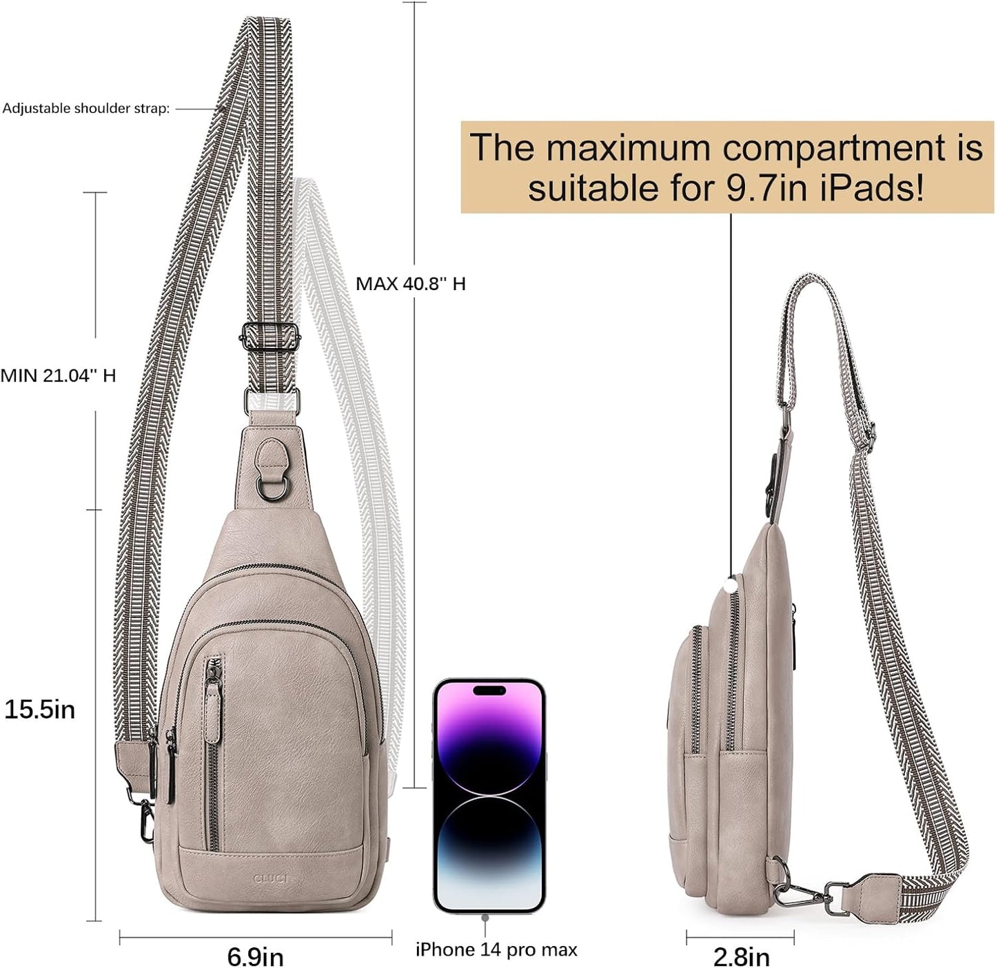 HOTCLUCI Sling Bag for Women Bundles with Women Wallet