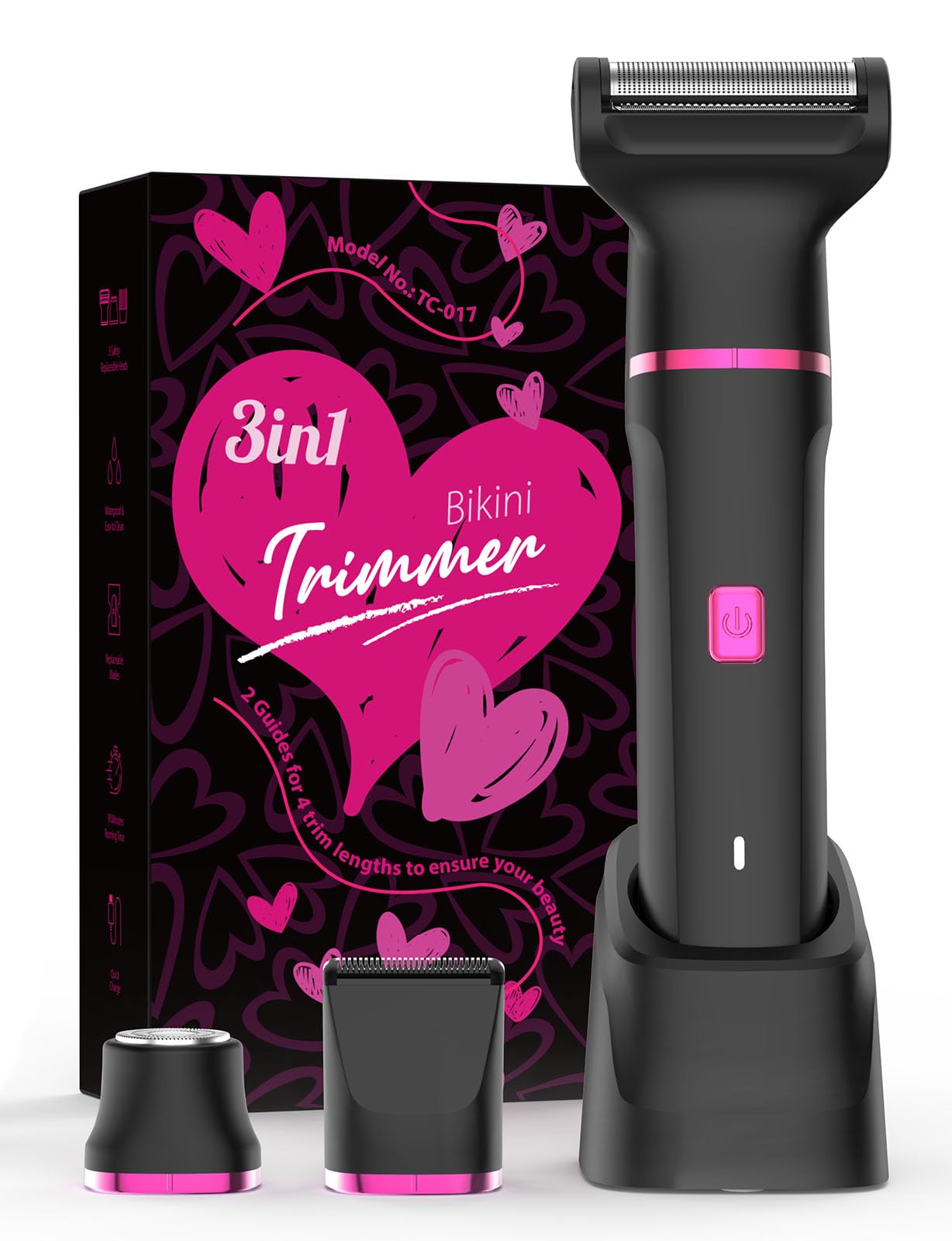 HOTRisina Bikini Trimmer for Women - Painless Electric Razors for Silk Skin,Cordless Body Shaver with Ceramic Blade, Replaceable Lady Razor, IPX7 Waterproof & Easy Cleaning, Birthday Gifts for Women