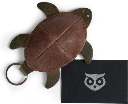 HOTHide & Drink, Rustic Leather Turtle Coin Purse/Change Pouch/Bag/Cable/SD Card Holder/USB Organizer, Handmade Includes 101 Year Warranty :: Bourbon Brown