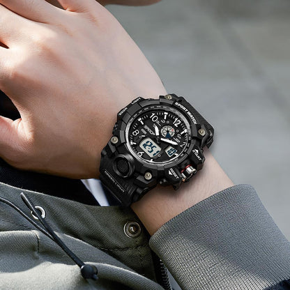 HOTKXAITO Men's Watches Sports Outdoor Waterproof Military Wrist Watch Date Multi Function Tactics LED Alarm Stopwatch