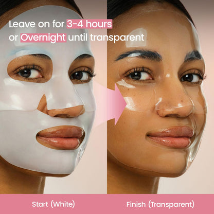 HOTBIODANCE Bio-Collagen Real Deep Mask, Hydrating Overnight Hydrogel Face Mask, Pore Minimizing, Elasticity, Plumping, Travel Essentials & Self Care Gifts for Women, Korean Skin Care | 1.19oz(34g) x 4ea