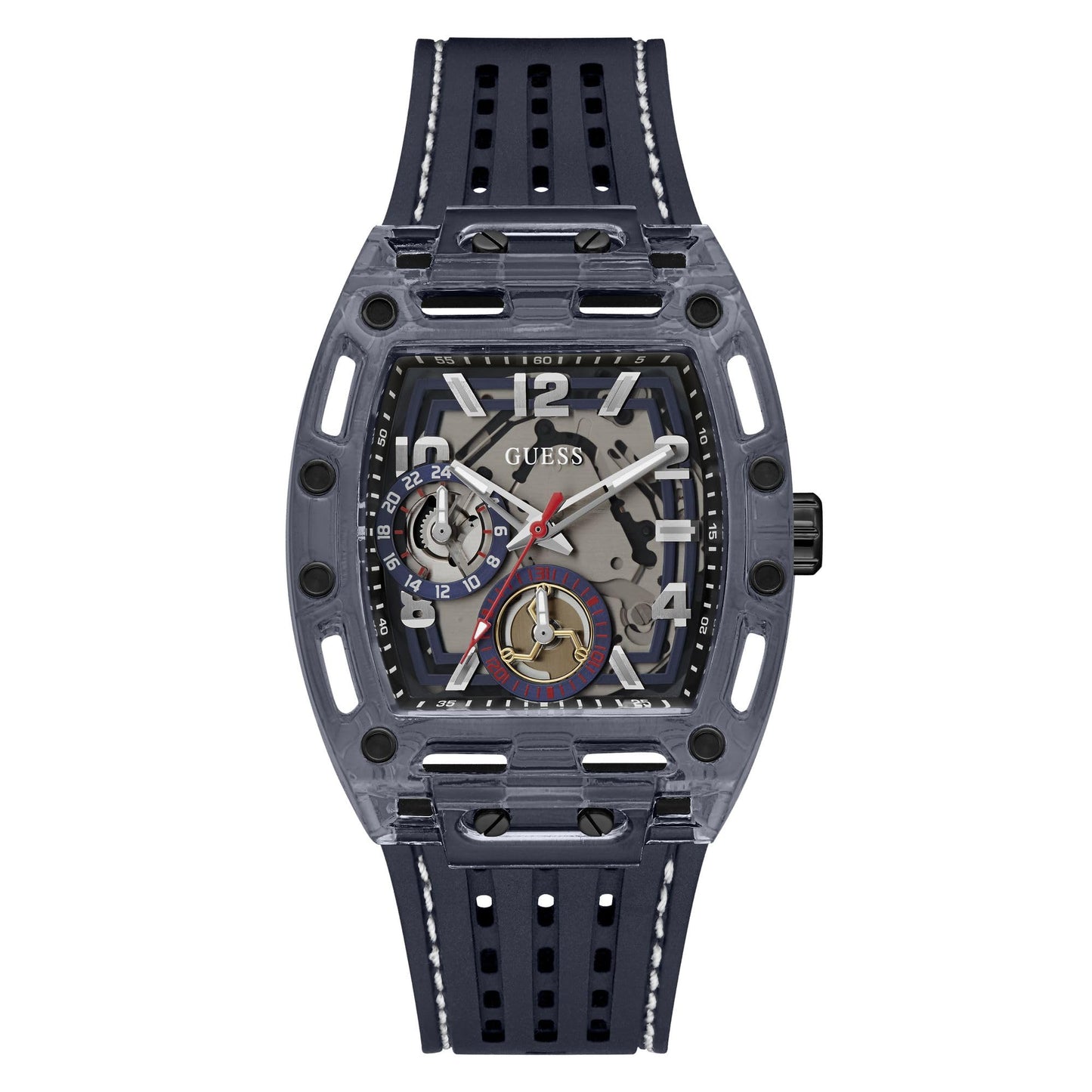 HOTGuess Men's GW0G Series| Analog Trend Watch| Polycarbonate Case| Silicone Bracelet | 50M Water Resistance