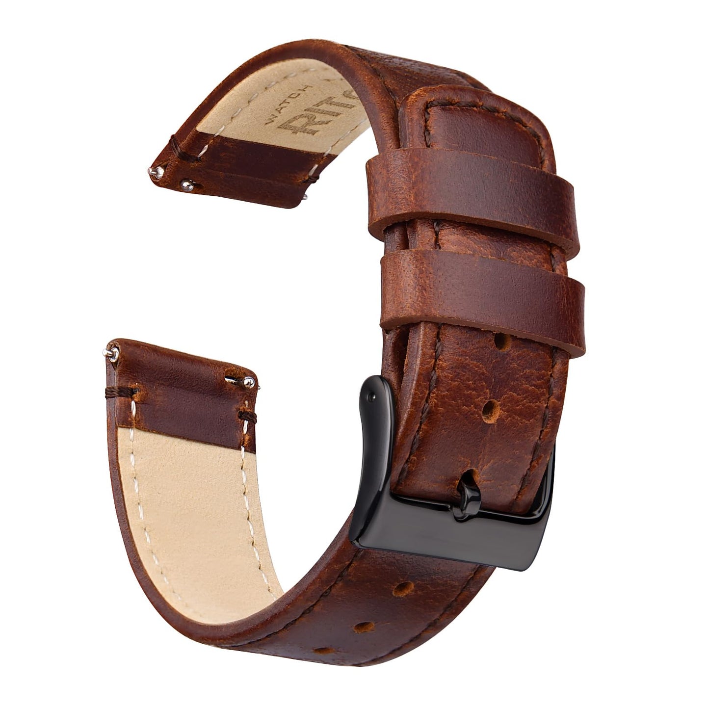 HOTRitche Christmas Gift Quick Release Leather Watch Band Leather Watch Strap 18mm 19mm 20mm 21mm 22mm 23mm or 24mm for Men and Women, White Elephant Gifts, Stocking Stuffers For Men
