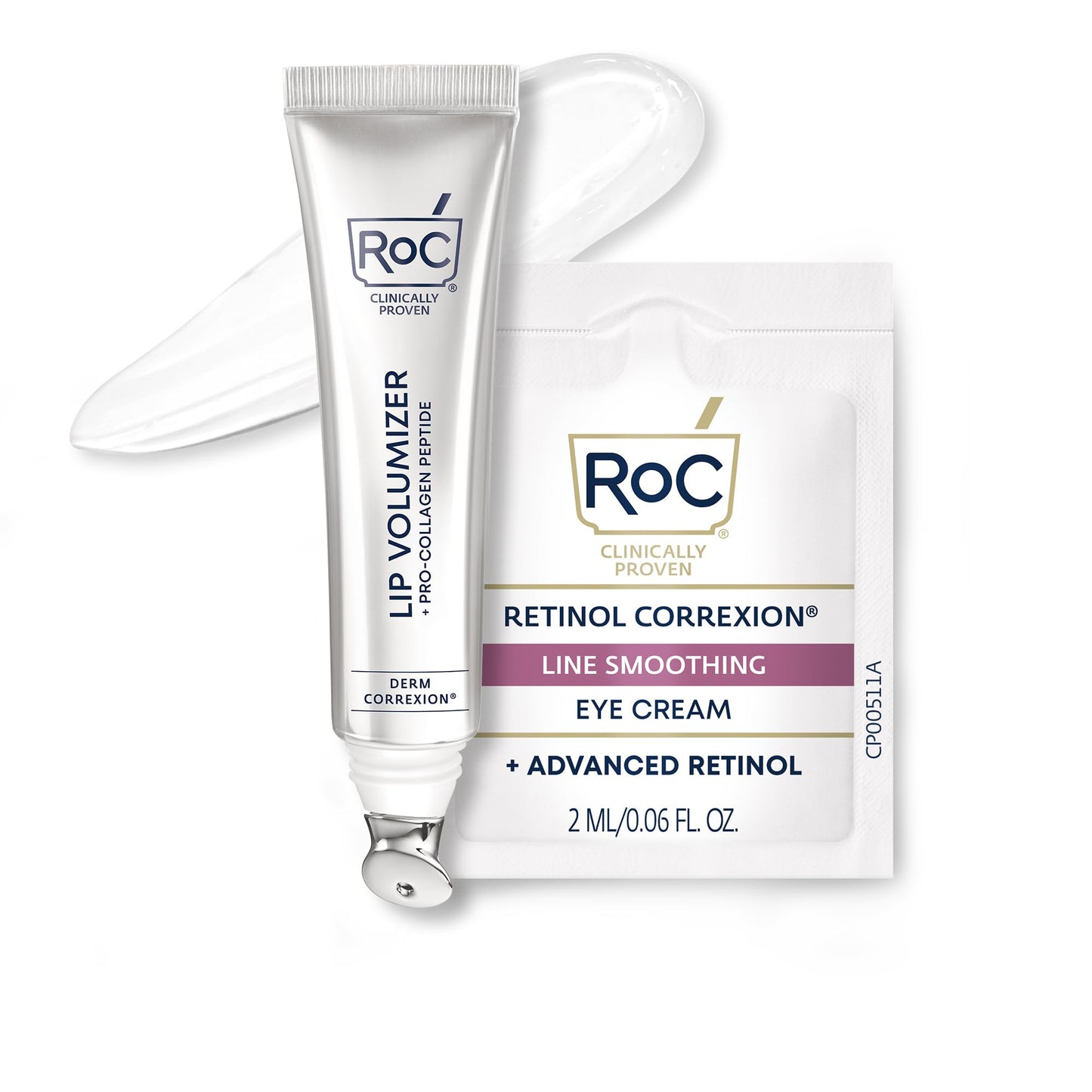 HOTRoC Derm Correxion Retinol Firming Serum Stick with Antioxidants to Visibly Tighten and Firm Wrinkles and Laugh Lines For Men and Women + Retinol Eye Cream Packette, 1.0 oz (Packaging May Vary)