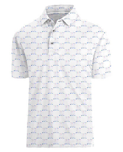 HOTHodaweisolp Golf Shirts for Men Dry Fit Print Moisture Wicking Performance Short Sleeve Polo Shirt