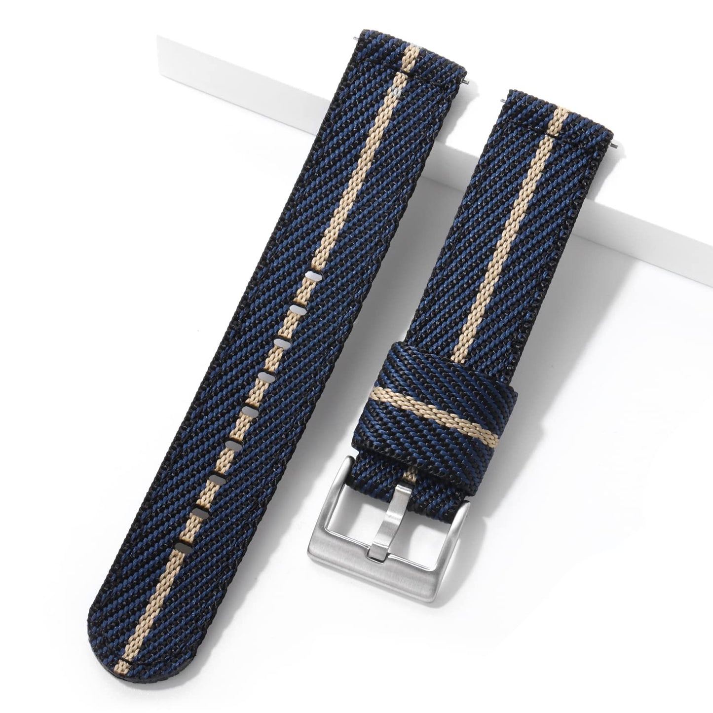 HOTTACTICAL FROG 18 mm 20 mm 22 mm Fast Release Nylon Watch band with Stainless Steel Buckle, Two-Piece Waterproof Nylon Watch Strap for Men and Women