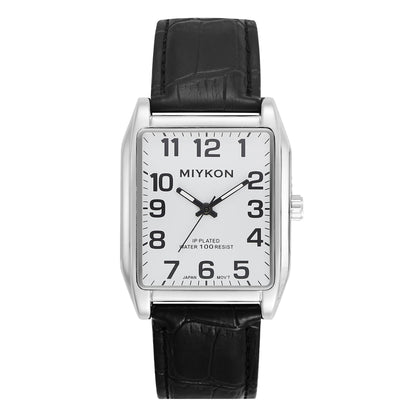 HOTMiykon Vintage Watches for Men – Classic Tank Square Analog Watch with Genuine Leather Wrist Strap, Mens Dress Watches – Japanese Quartz, Waterproof to 100ft