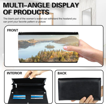 HOT2pcs Sublimation Heat Transfer Wallet Blank, Fashion Ladies Leather Wallets, Large Capacity Secure Buckle Leather Clutch Wallet, DIY Craft Long Purse for Women Girl Gift (2pcs)