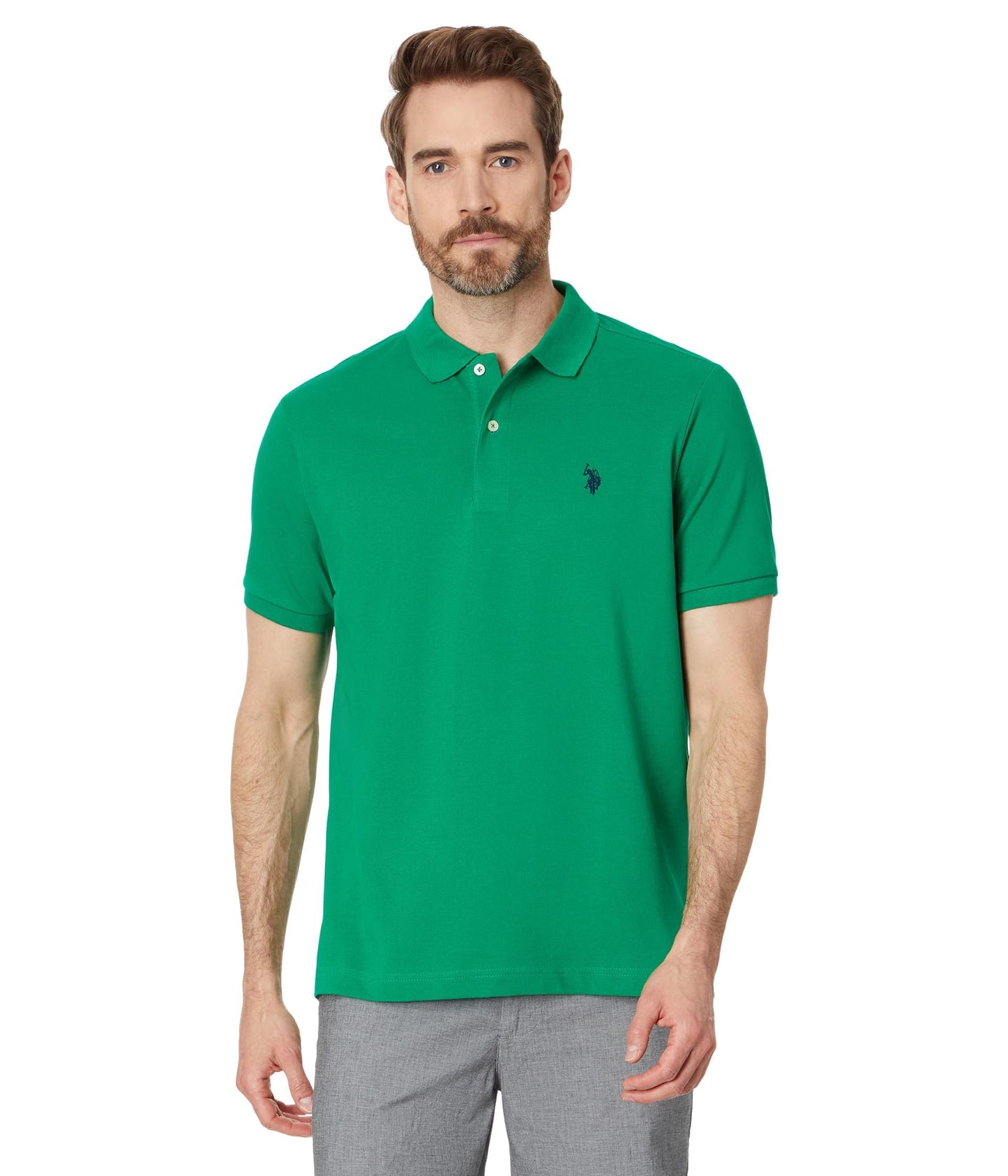 HOTU.S. Polo Assn. Men's Classic Polo Shirt, Two-Button Closure Pique Polo Shirt, Summer Fashion Golf Shirt | Two-Button Closure Pique Polo Shirt, Summer Fashion Golf Shirt