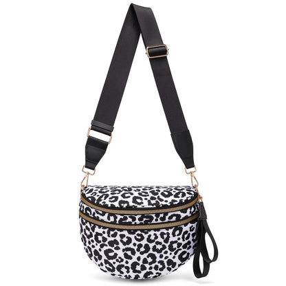 HOTPure Colour Crossbody Bum Bags for Women Spacious Checkered Cross body Bag Nylon Trendy Fanny Pack for Travel
