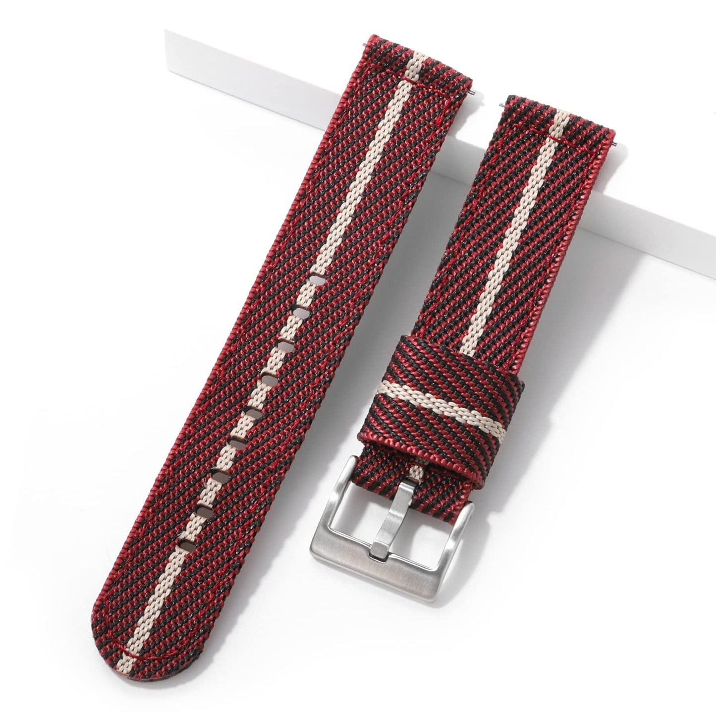 HOTTACTICAL FROG 18 mm 20 mm 22 mm Fast Release Nylon Watch band with Stainless Steel Buckle, Two-Piece Waterproof Nylon Watch Strap for Men and Women