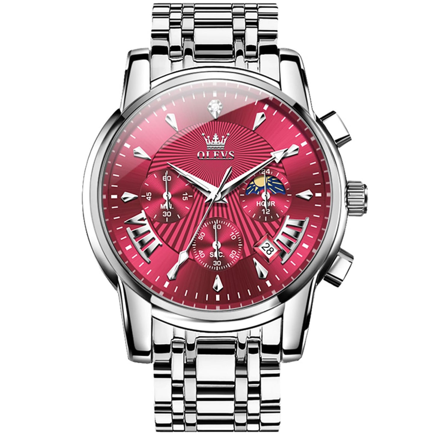 HOTOLEVS Watch Men Waterproof Stainless Steel Quartz Chronograph Analog Watch