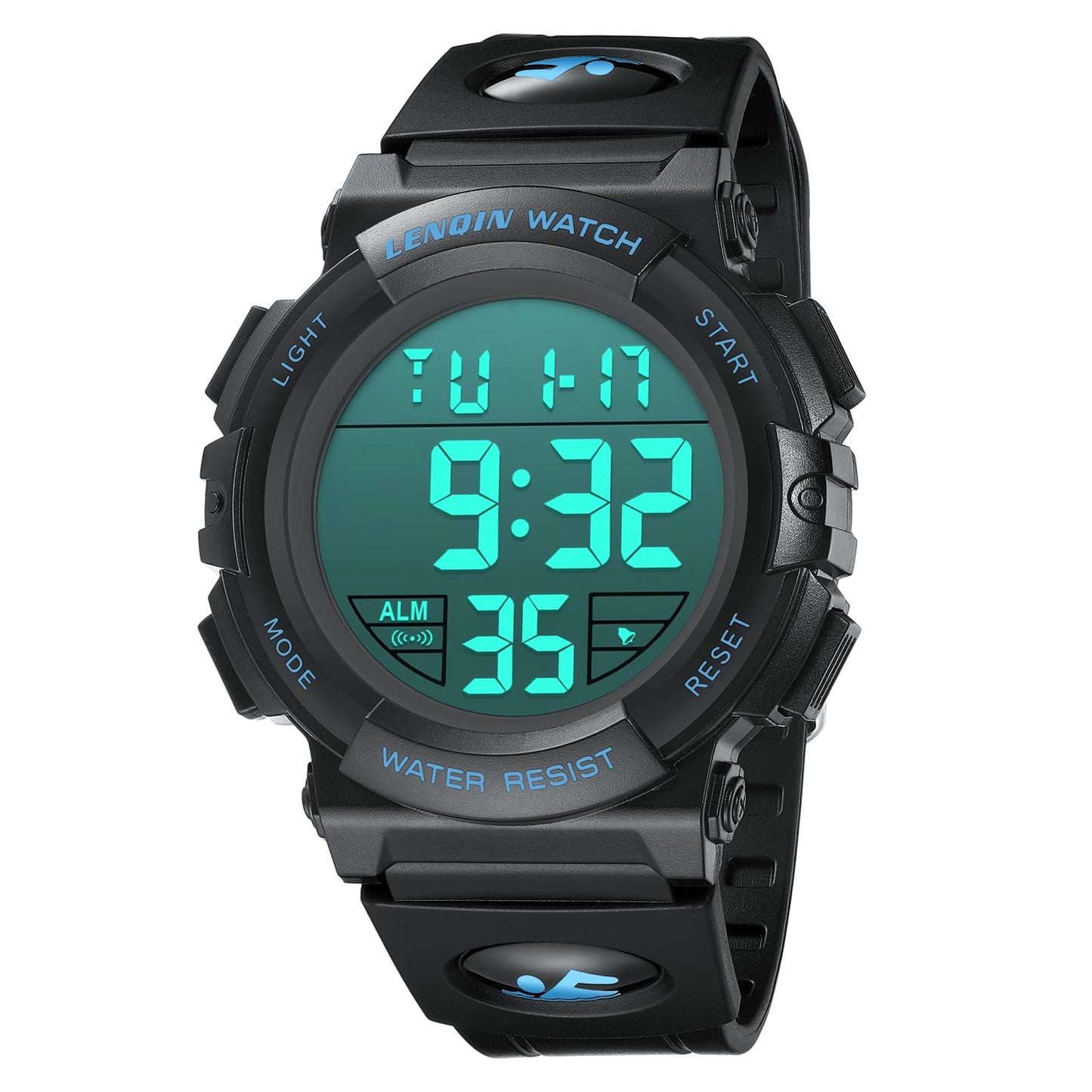 HOTLN LENQIN Mens Watches Digital Watch Sports Watches for Men Waterproof Wrist Watch with LED Screen Large Face Back Light Alarm Date Stopwatch Military Tactical Watch