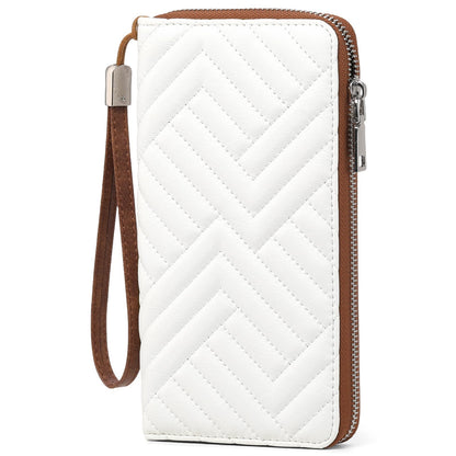 HOTGOIACII Womens Wallet RFID Blocking Leather Large Capacity Long Purse Card Clutch Wristlet