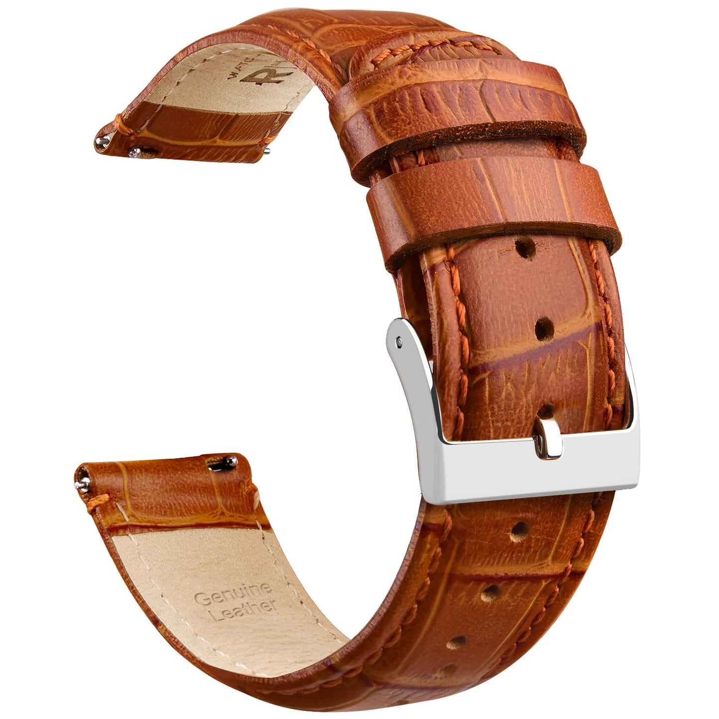 HOTRitche Christmas Gift Quick Release Leather Watch Bands Genuine Leather Watch Strap for Samsung Galaxy Watch 6 Band Classic 43mm 47mm 40mm 44mm 18mm, 20mm or 22mm for Men and Women, White Elephant Gifts, Stocking Stuffers for Men