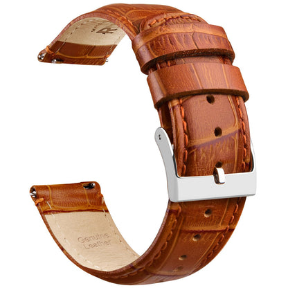 HOTRitche Christmas Gift Quick Release Leather Watch Bands Genuine Leather Watch Strap for Samsung Galaxy Watch 6 Band Classic 43mm 47mm 40mm 44mm 18mm, 20mm or 22mm for Men and Women, White Elephant Gifts, Stocking Stuffers for Men