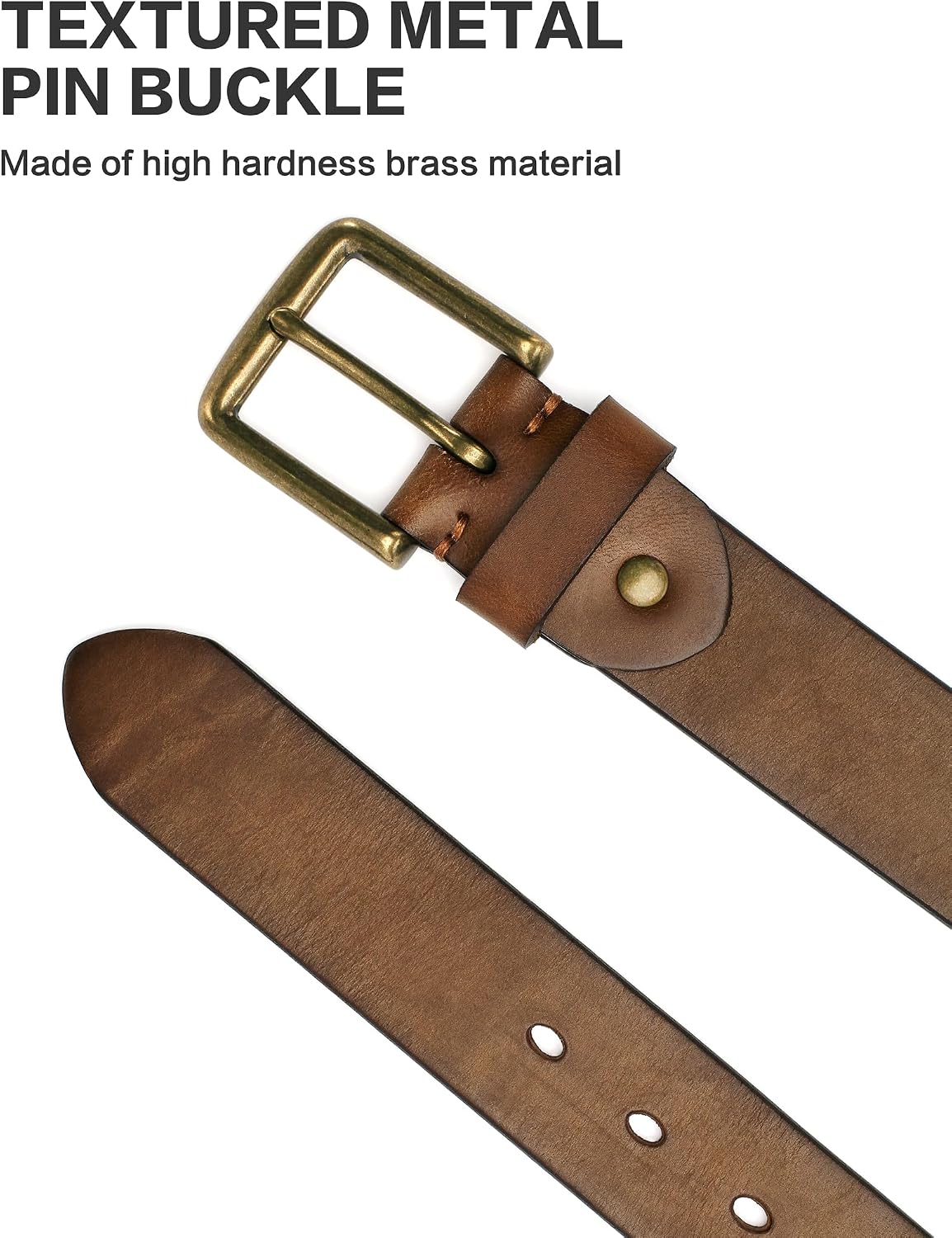 HOTThicken Full Grain Leather Mens Belt Heavy Duty Mens Work Belt Mens Belt High Hardness Buckle Packed In Gift Box