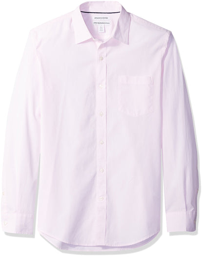 HOTAmazon Essentials Men's Regular-Fit Long-Sleeve Casual Poplin Shirt, Button Front, Business Casual, Collared