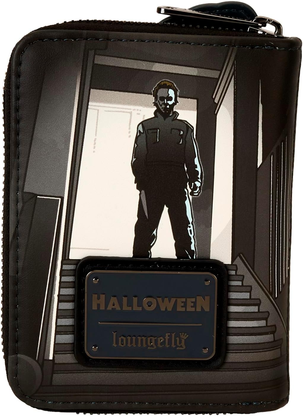 HOTLoungefly Halloween Michael Myers Jack-O'-Lantern Glow Zip Around Wallet