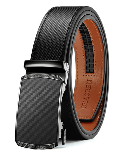 HOTCHAOREN Mens Belt Leather Ratchet Belt - Customizable Fit, Effortless Style (35mm)