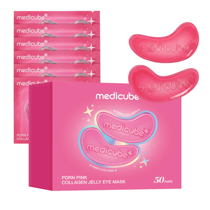 HOTmedicube Jelly Eye Mask PDRN Pink Collagen | Hydrogel Eye Patches with PDRN, Collagen, NAD | Refreshing for Puffy, Tired Eyes | Firming for Look of Wrinkles, Fine Lines | Korean Skincare (28 Pairs)