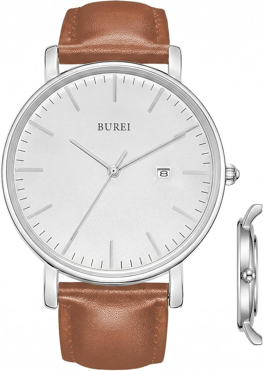 HOTBUREI Men Wrist Watches Fashion Minimalist Thin Analog Quartz Waterproof Watches for Men, Refined Gifts for Men, Boyfriend, Husband, Dad
