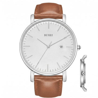 HOTBUREI Men Wrist Watches Fashion Minimalist Thin Analog Quartz Waterproof Watches for Men, Refined Gifts for Men, Boyfriend, Husband, Dad