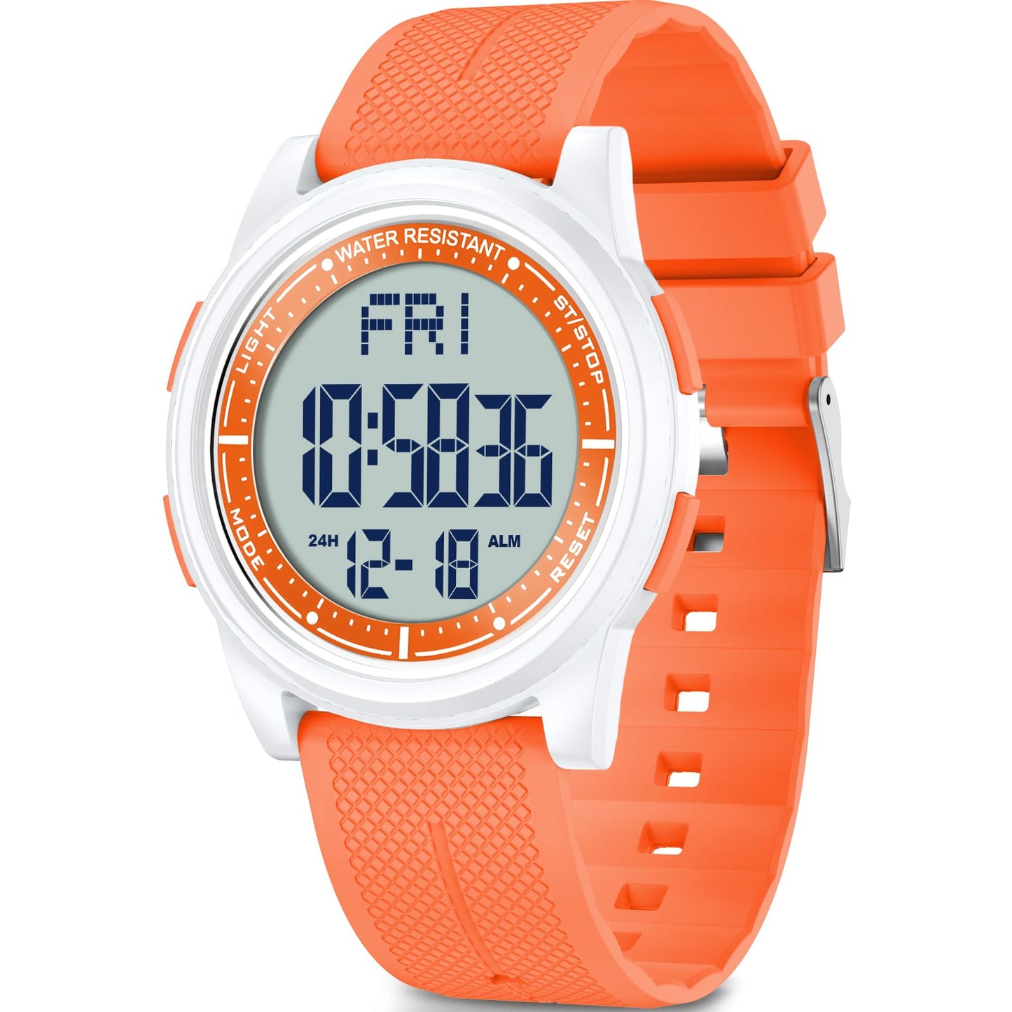 HOTBeeasy Digital Watch for Men Women, 50M Waterproof, Ultra-Thin & Lightweight, 44mm Silicone Sports Watch with Alarm, Stopwatch, Countdown, Ideal for Gym, Running, School, Daily Wear
