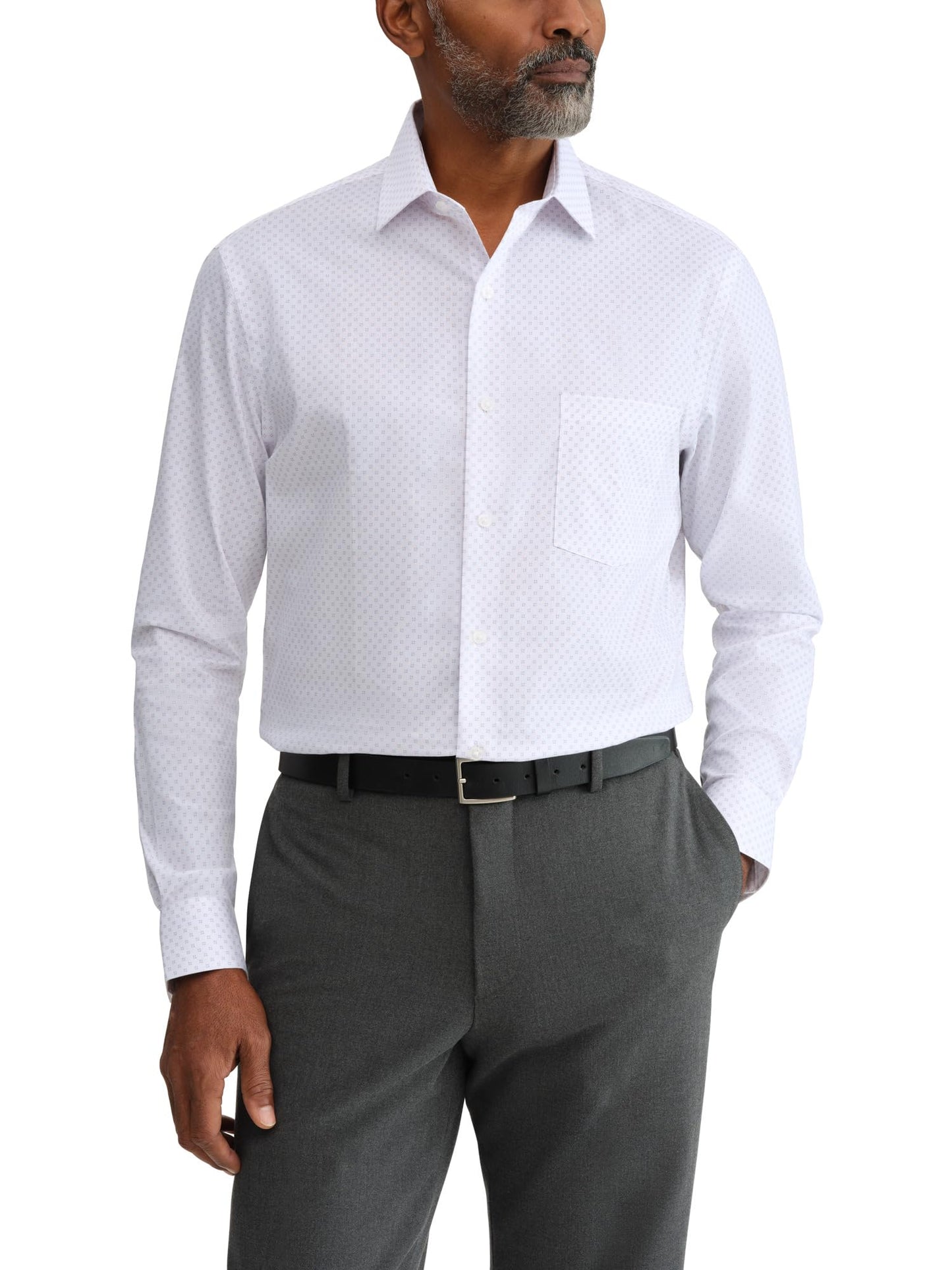 HOTVan Heusen Men's Dress Shirt Regular Fit Ultra Wrinkle Free Flex Collar Stretch Solid