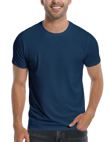 HOTPioneer Camp Mens Bamboo Shirts Ultra Soft Plain Tshirts for Men Cooling Crew Neck Casual Basic Tee Shirt Undershirt