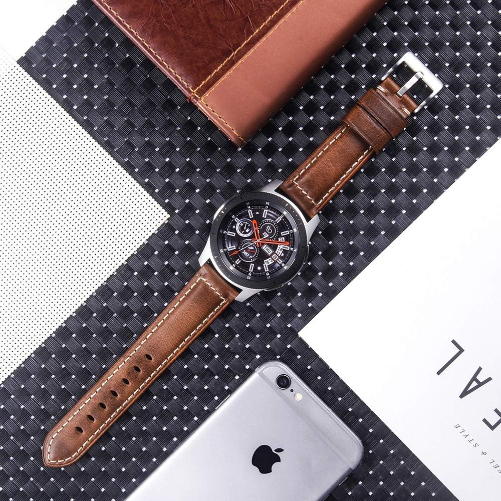 HOTQuick Release Retro Leather Watch Band,Vintage Oil-tanned Pull-up Leather Strap Replacement,Choice of Width-18mm 20mm 22mm 24mm or 26mm