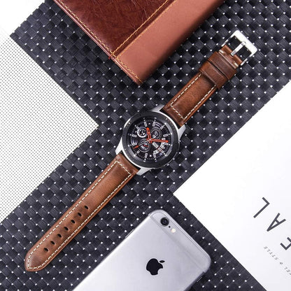 HOTQuick Release Retro Leather Watch Band,Vintage Oil-tanned Pull-up Leather Strap Replacement,Choice of Width-18mm 20mm 22mm 24mm or 26mm