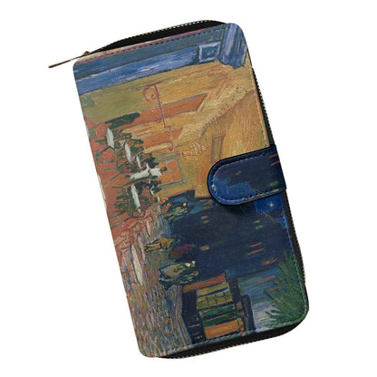 HOTjoo meryer Monet Oil Painting Flap Long Wallet Water Lilies Print Leather Wallet for Women Men,Monet Water Lilies