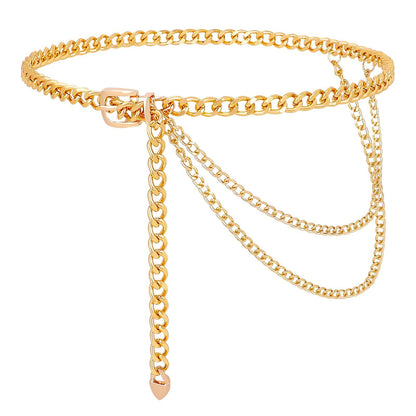 HOTWHIPPY Waist Chain Belt Women Ladies Adjustable Body Waist Link Belts for Jeans Dresses