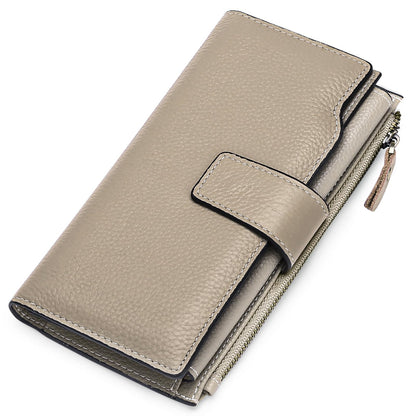 HOTSENDEFN Women Leather Wallets RFID Blocking Clutch Card Holder Ladies Purse with Zipper Pocket