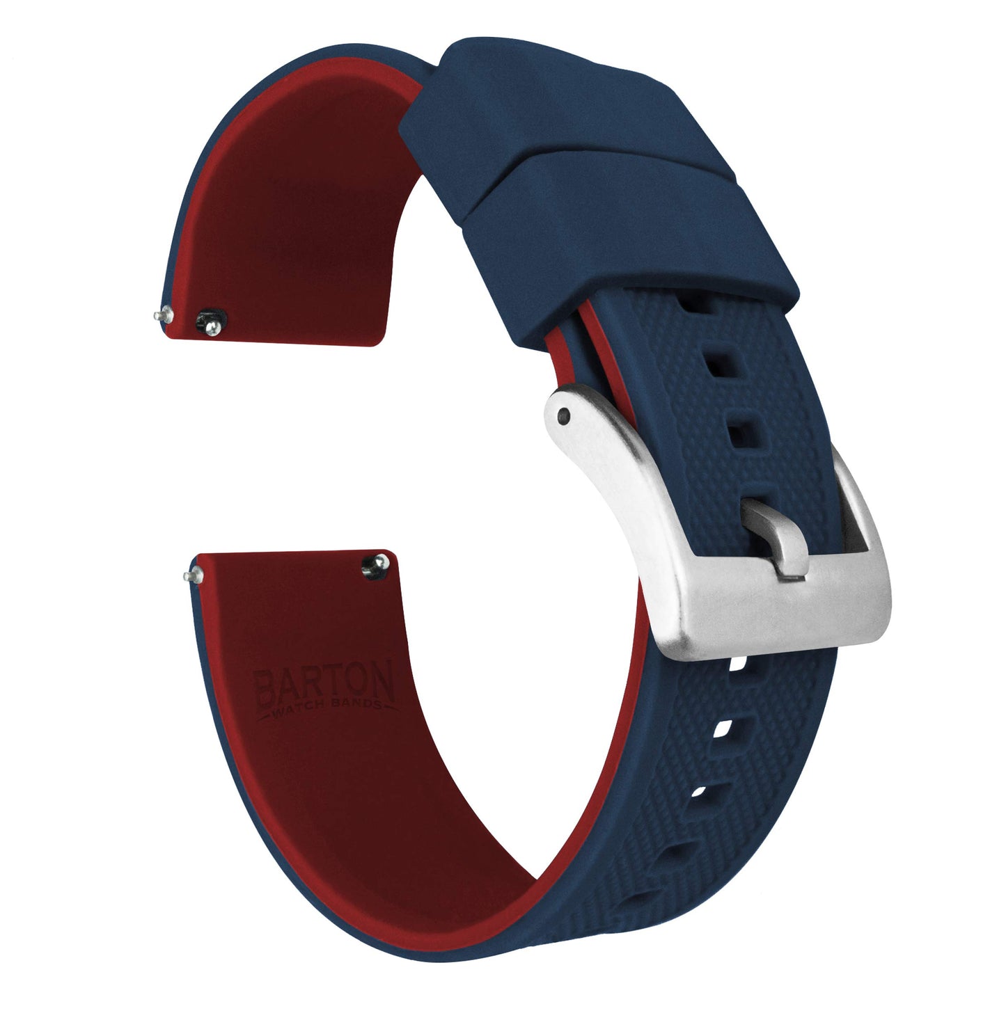HOTBARTON Elite Silicone Watch Bands - Quick Release - Choose Strap Color & Buckle Color (Stainless Steel, Black PVD or Gunmetal Grey) - 18mm, 20mm, 22mm & 24mm Watch Straps
